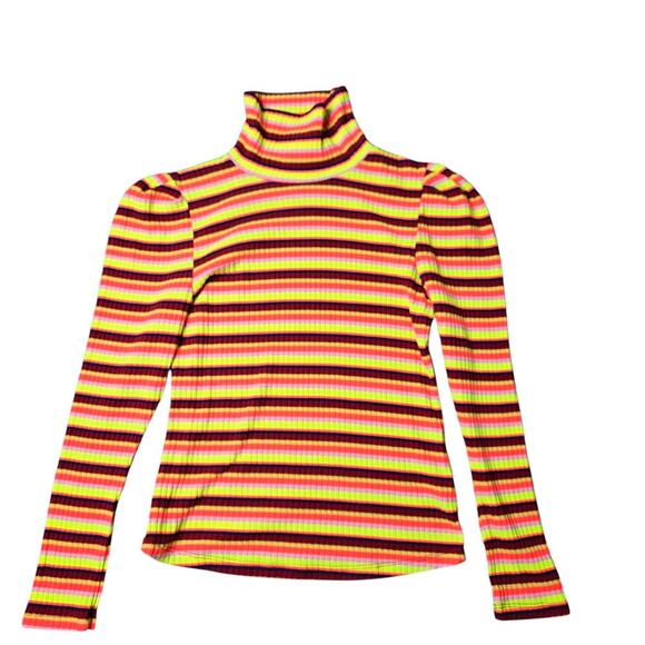 Maeve by Anthropologie Turtleneck Multicolor Ribbed top - Picture 2 of 5